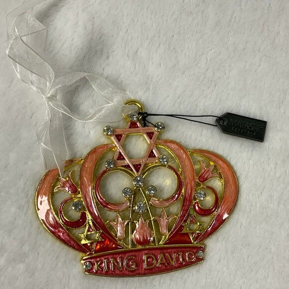 Matashi King David's Crown with Star of‎ David Hanging Ornament Gold Pink - Picture 1 of 7